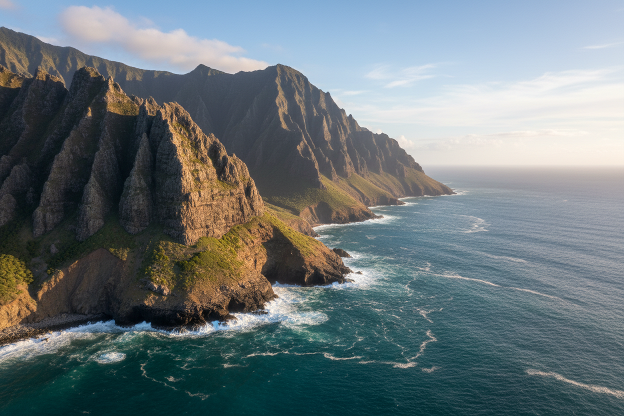 environment in a mountain and ocean
